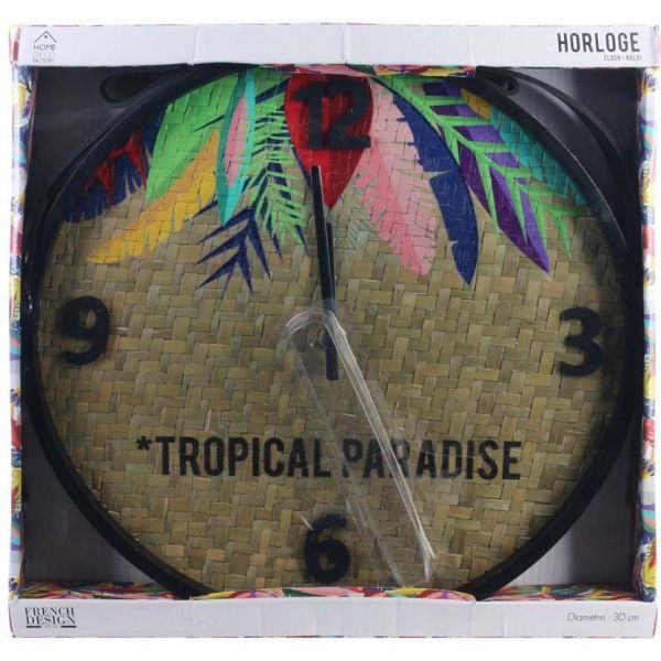 Horloge Tropical Paradise Exotique 30 cm - THE HOME DECO FACTORY