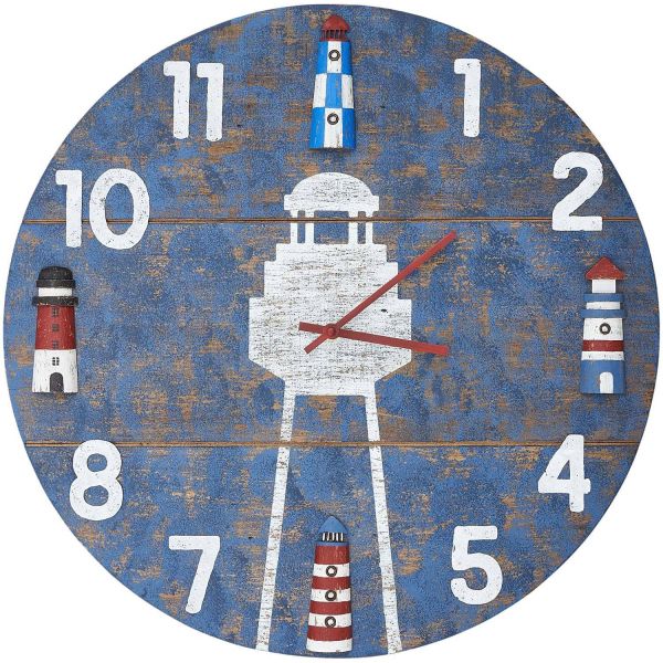 Horloge en bois Phare 50 cm