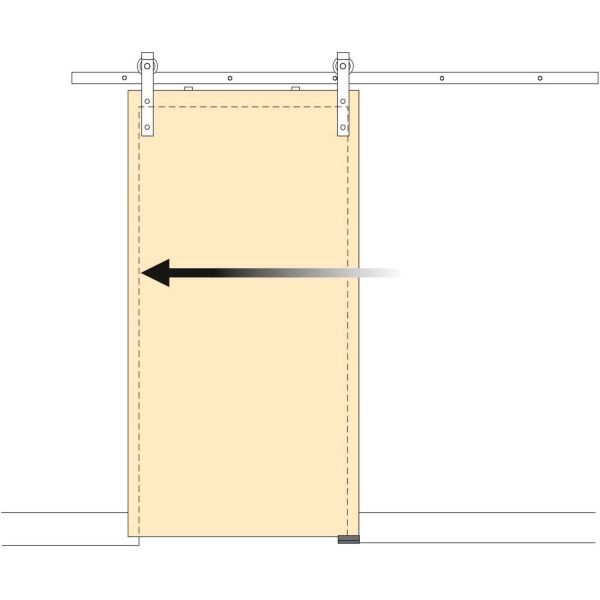 Kit de quincaillerie pour porte coulissante suspendue en bois Barn - 129