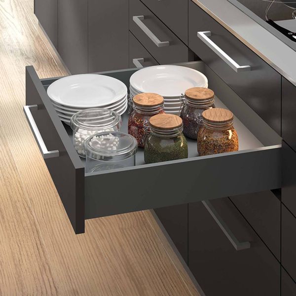 Kit tiroir anthracite pour cuisine et salle de bain Vertex - EMUCA