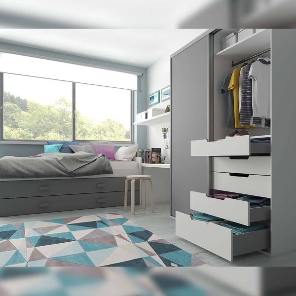 Kit tiroir anthracite meuble cuisine et salle de bain Concept - EMUCA