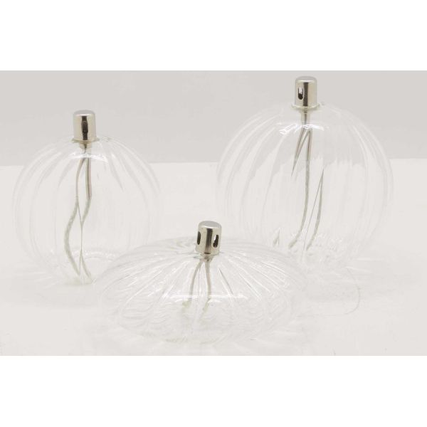 Lampe à huile en verre strié Sphere - 24,90