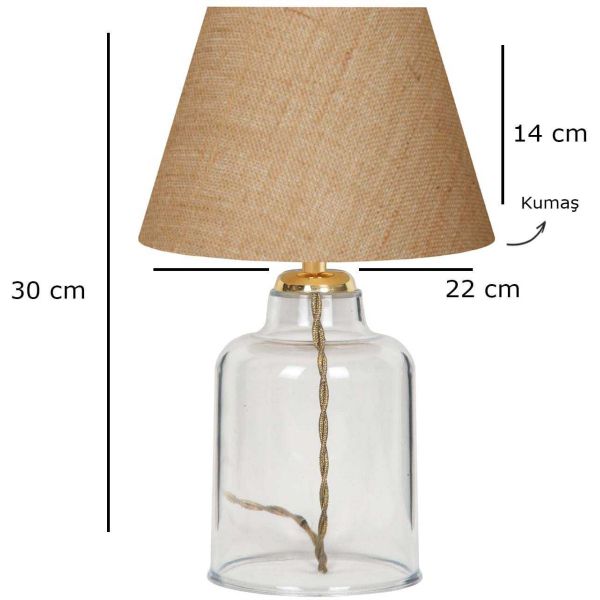 Lampe à poser en plastique transparent et tissu Léa - ASI-0888