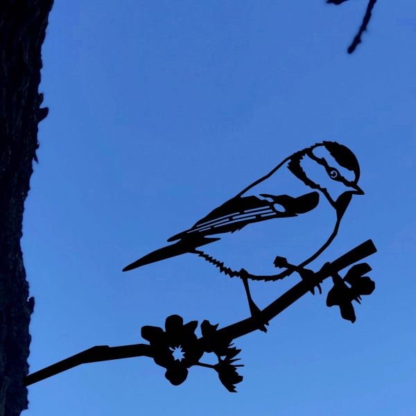Oiseau sur pique mésange bleue en acier corten - 40,90