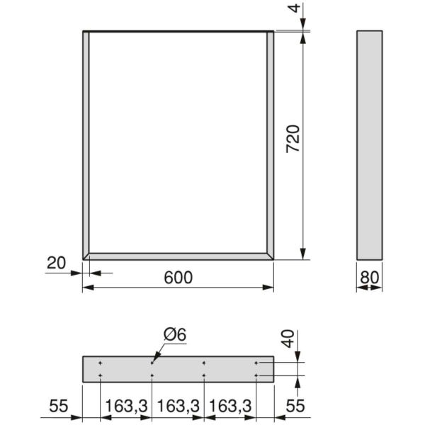 Pieds rectangulaires pour table Square - EMU-0197
