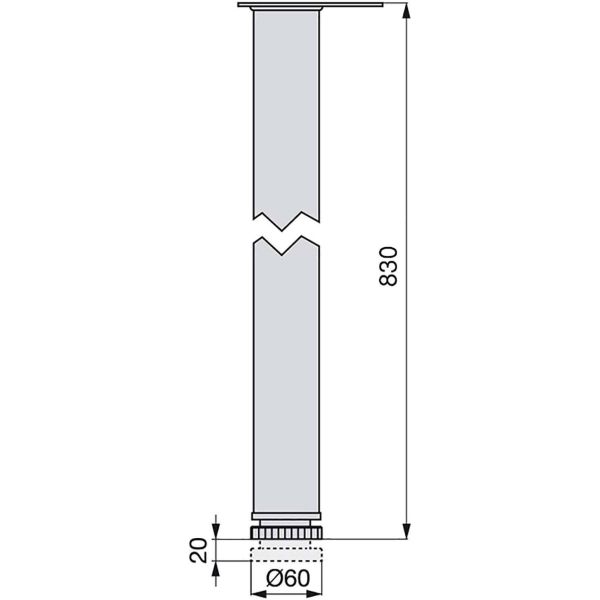 Pieds pour table en acier 60 mm (Lot de 4) - EMU-0288