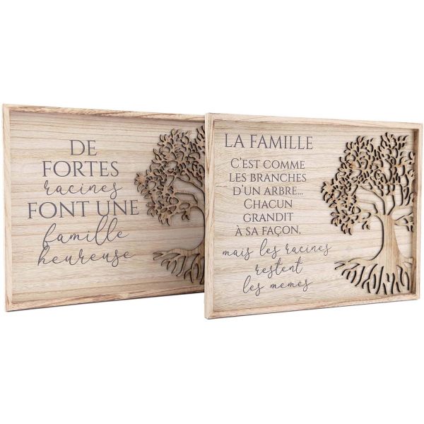 Plaque décorative en bois de paulownia Citation 40 x 30 cm - SIF-0560