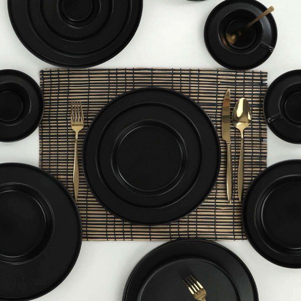 Service de table en céramique noir mat Dinner 20 pièces - 7