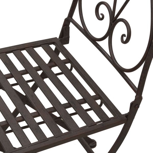 Set table et chaises pliant en métal vieilli - AUB-5081