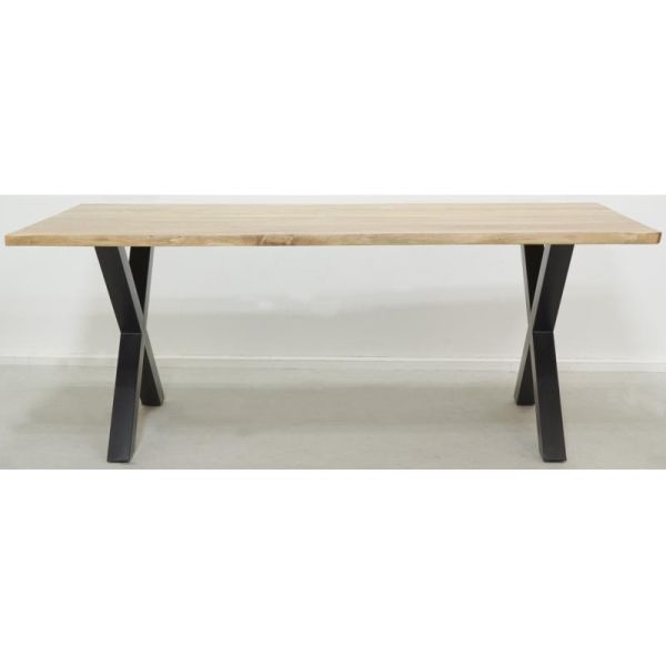 Table rectangulaire en acacia pied X - 525