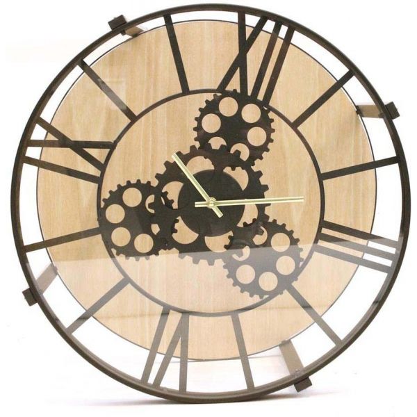 Table d'appoint en métal et bois horloge - CMP-1415