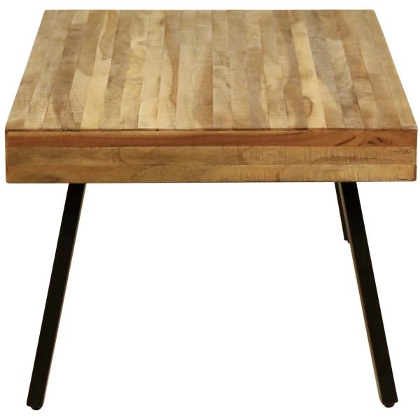 Table basse rectangulaire en teck recyclé et métal Woody - PRO-1444