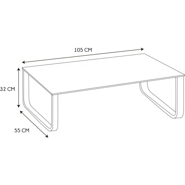 Table basse en verre et métal Marble - CMP-3566