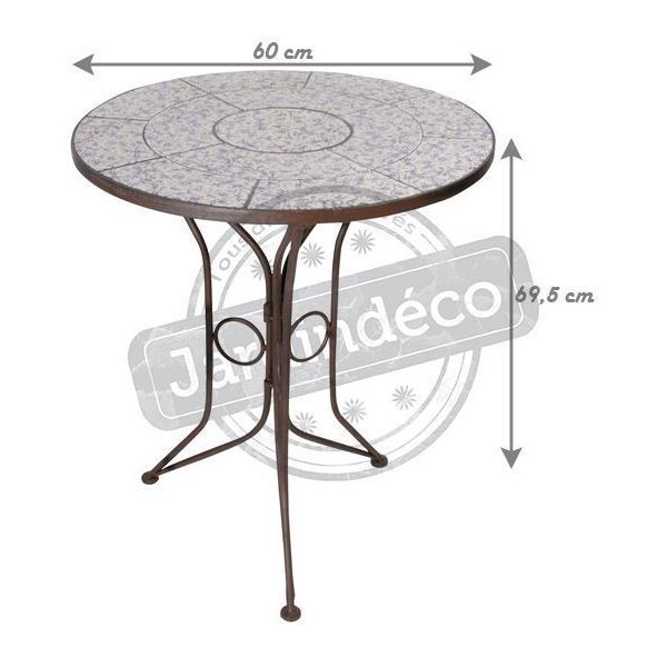 Table en céramique et fer forgé - ESS-0726