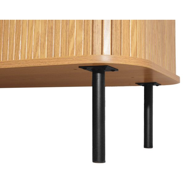 Table de nuit en bois et métal à lamelles KYOTO - 5
