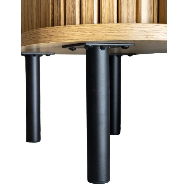 Table de nuit en lamelles bois et métal Kyoto - AUB-6434