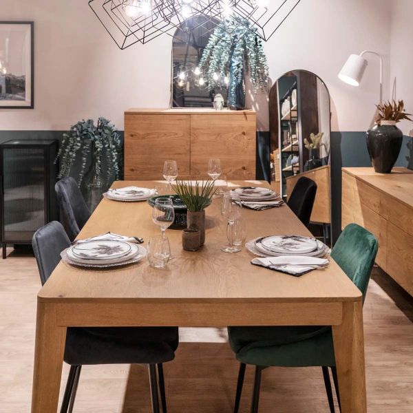 Table repas avec allonge intégrée en chêne Allure - ZAGO