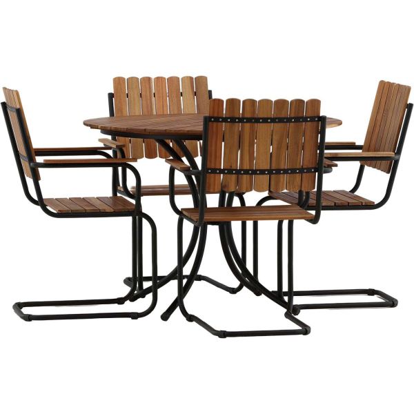 Table ronde et 4 chaises de jardin Holmsund - VEN-0813