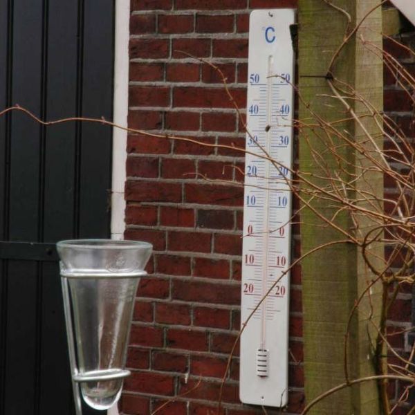 Thermomètre extérieur sur plaque métal 45cm - WORLD OF WEATHER