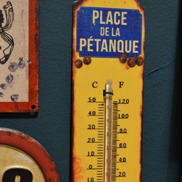 Thermomètre  en métal Pétanque 30 x 7 cm - ANTIC LINE CRéATIONS