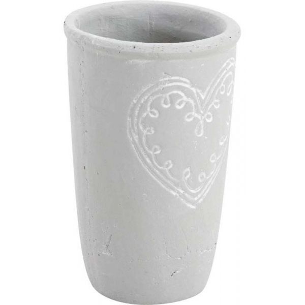 Vase en ciment motif coeur