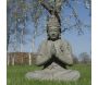 Bouddha en fibres Kwan Yin assis extérieur 44 x 36 x 59 cm - Stonelite