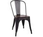 Chaise en acier et bois industrielle Loft (Lot de 4) - 