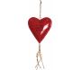 Coeur rouge en métal à suspendre Sweet home 14 cm