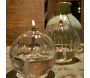 Ensemble lampe à huile en verre strié Ellipse avec huile de paraffine - BAZARDELUXE