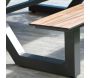 Ensemble table de jardin avec bancs en aluminium et HPL effet bois Vancouver - 1519