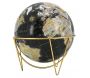 Globe en résine noire et métal doré