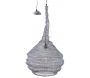 Lampe suspension métal gris blanchi filet de pêche