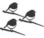 Oiseaux à planter mini rouge -gorge en acier corten (Lot de 3)