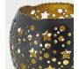 Photophore boule en métal noir et doré - AUB-6496