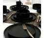 Service de table en céramique noir mat Dinner 20 pièces - HANAH HOME