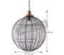 Lampe suspension en métal laqué gris et bois - AUB-2462