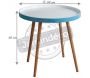 Table d'appoint en bois et MDF laqué bleu - AUBRY GASPARD