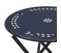 Table et chaises de jardin en métal laqué bleu antique - 319