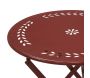 Table et chaises de jardin en métal laqué rouge - 319
