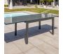 Table de jardin en aluminium et plateau verre avec rallonge intégrée Tolede - 419