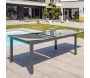 Table de jardin en aluminium et plateau verre avec rallonge intégrée Tolede - DCB-0196