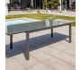 Table de jardin en aluminium et plateau verre avec rallonge intégrée Tolede - 519