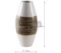 Vase en bambou naturel et laqué blanc - AUB-2943