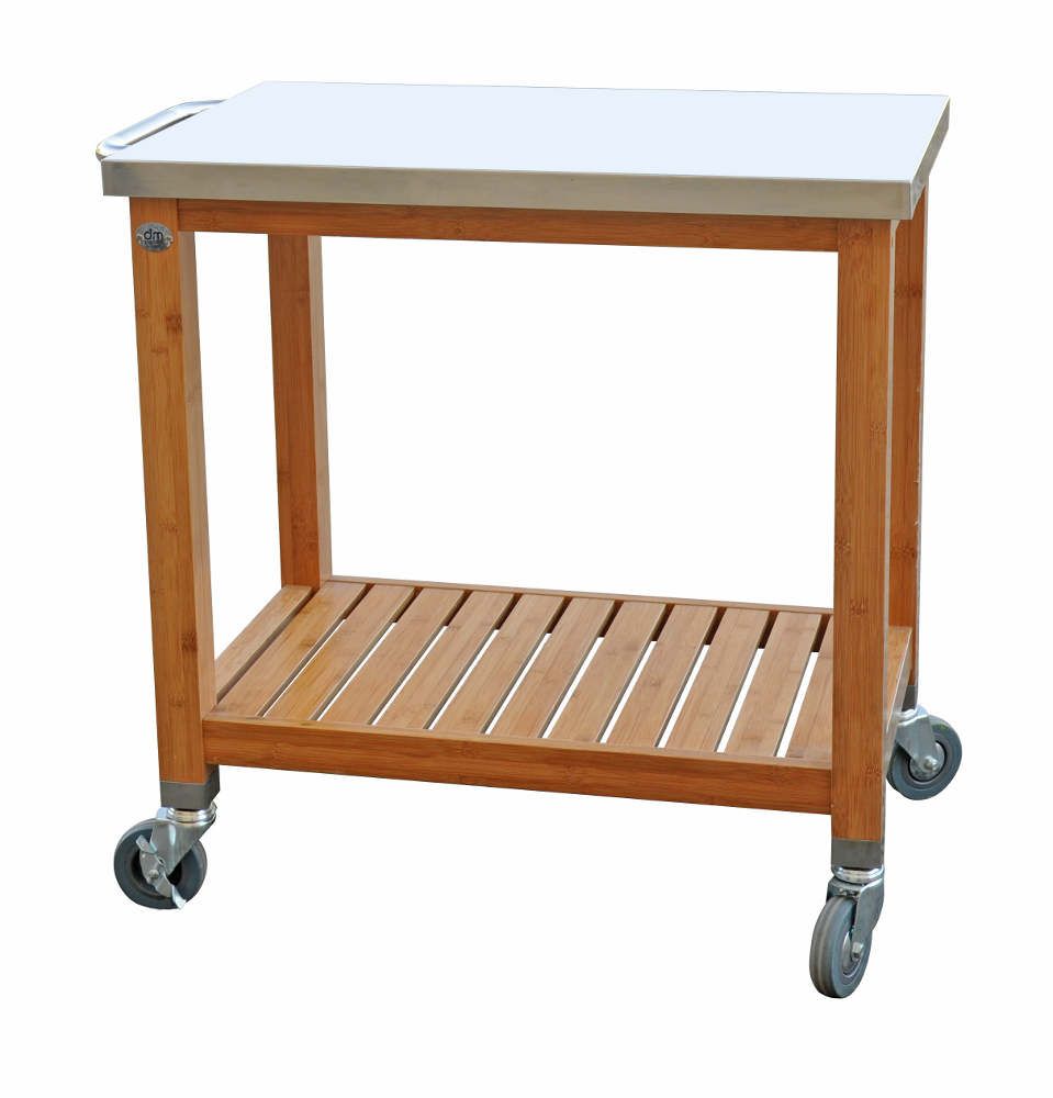Desserte plancha en Bambou et Inox 80x50x83,5cm by Dm creation