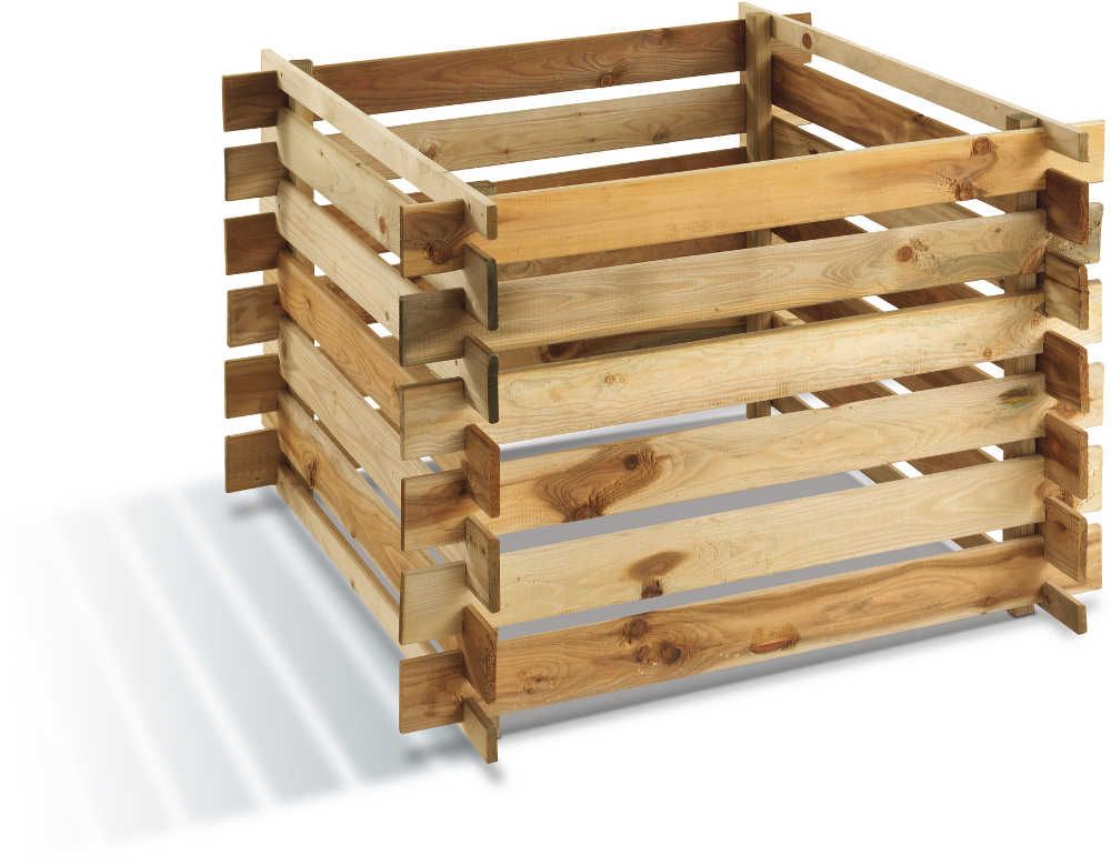 Composteur de jardin 700L en Pin avec Renforts 100x100x70cm by Jardipolys