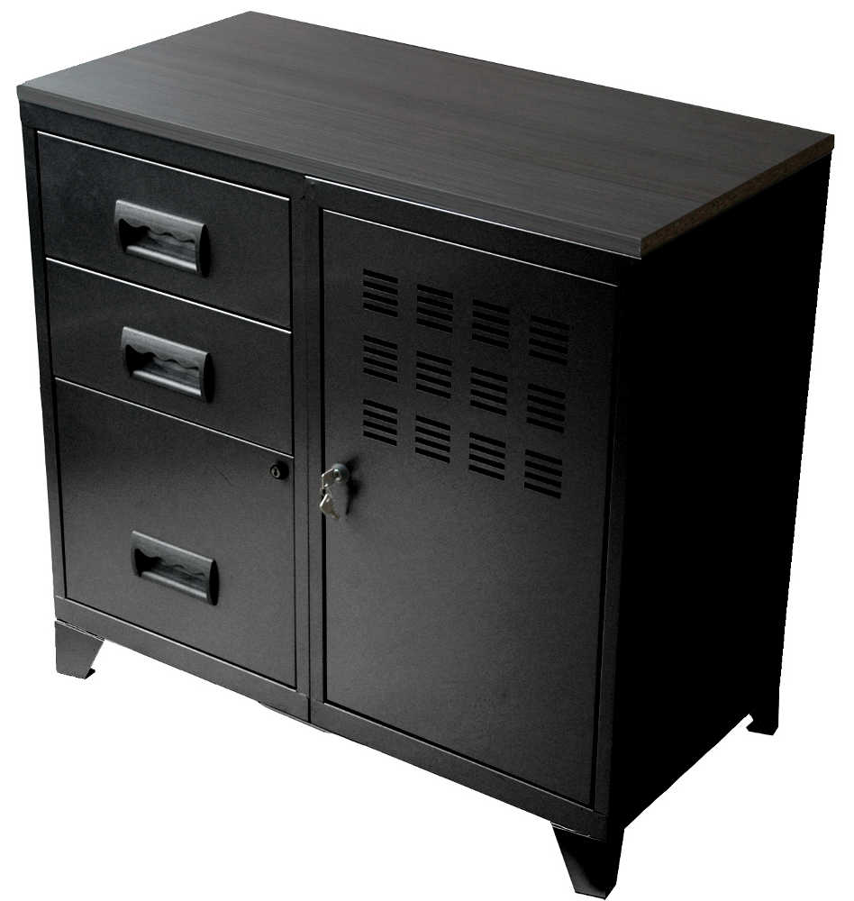 ARMOIRE EN METAL 1 PORTE 3 TIROIRS