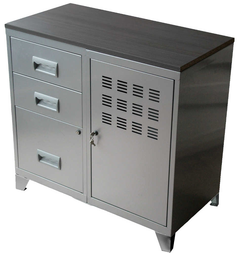 ARMOIRE EN METAL 1 PORTE 3 TIROIRS