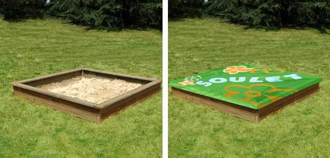Bac � sable en Bois 160cm avec B�che de protection