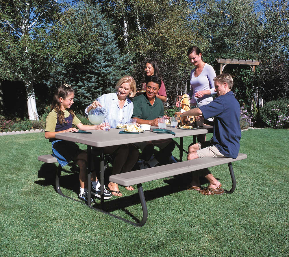 Table de pique-nique Rectangulaire Pliante avec Bancs