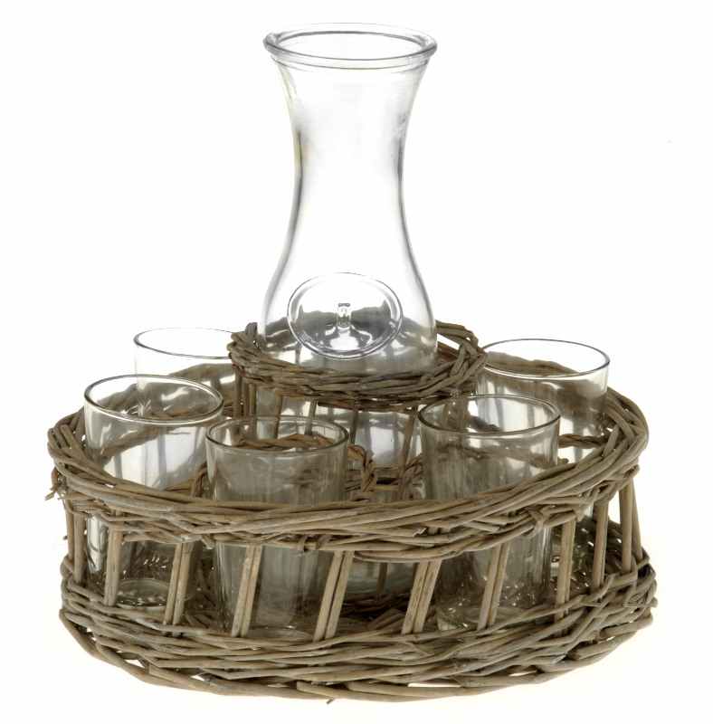 SET CARAFE  6 VERRES ET PLATEAU